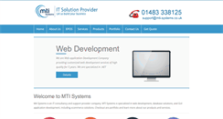 Desktop Screenshot of mti-systems.co.uk